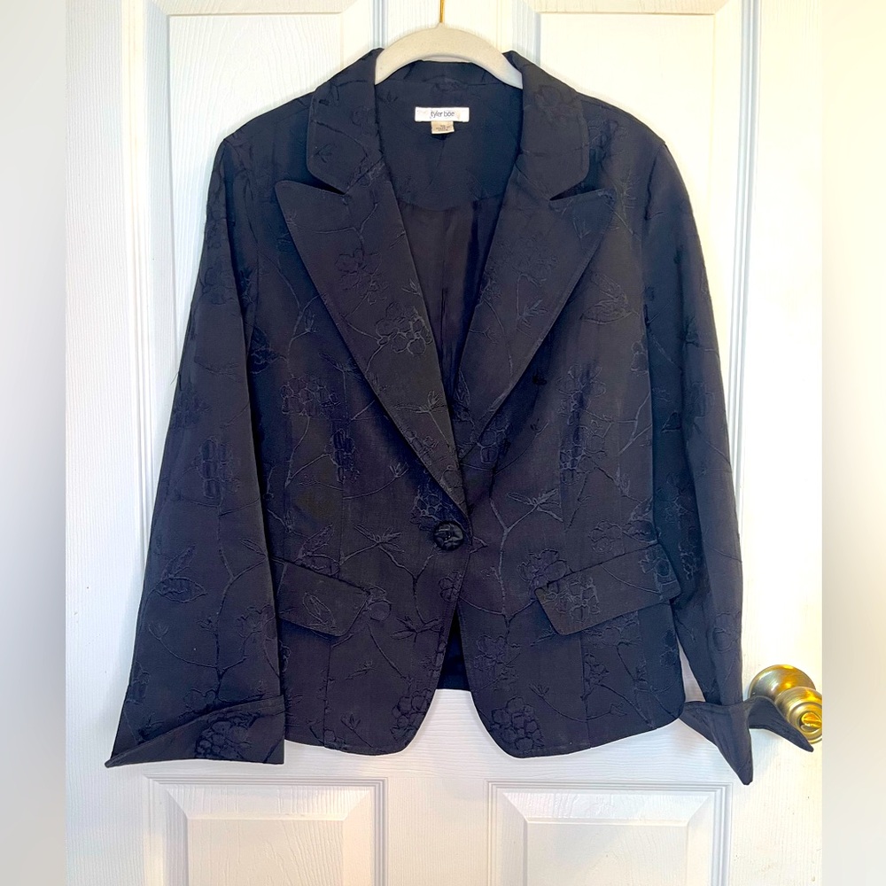 Tyler Boe Black Tone-On-Tone Jacket in Size 10